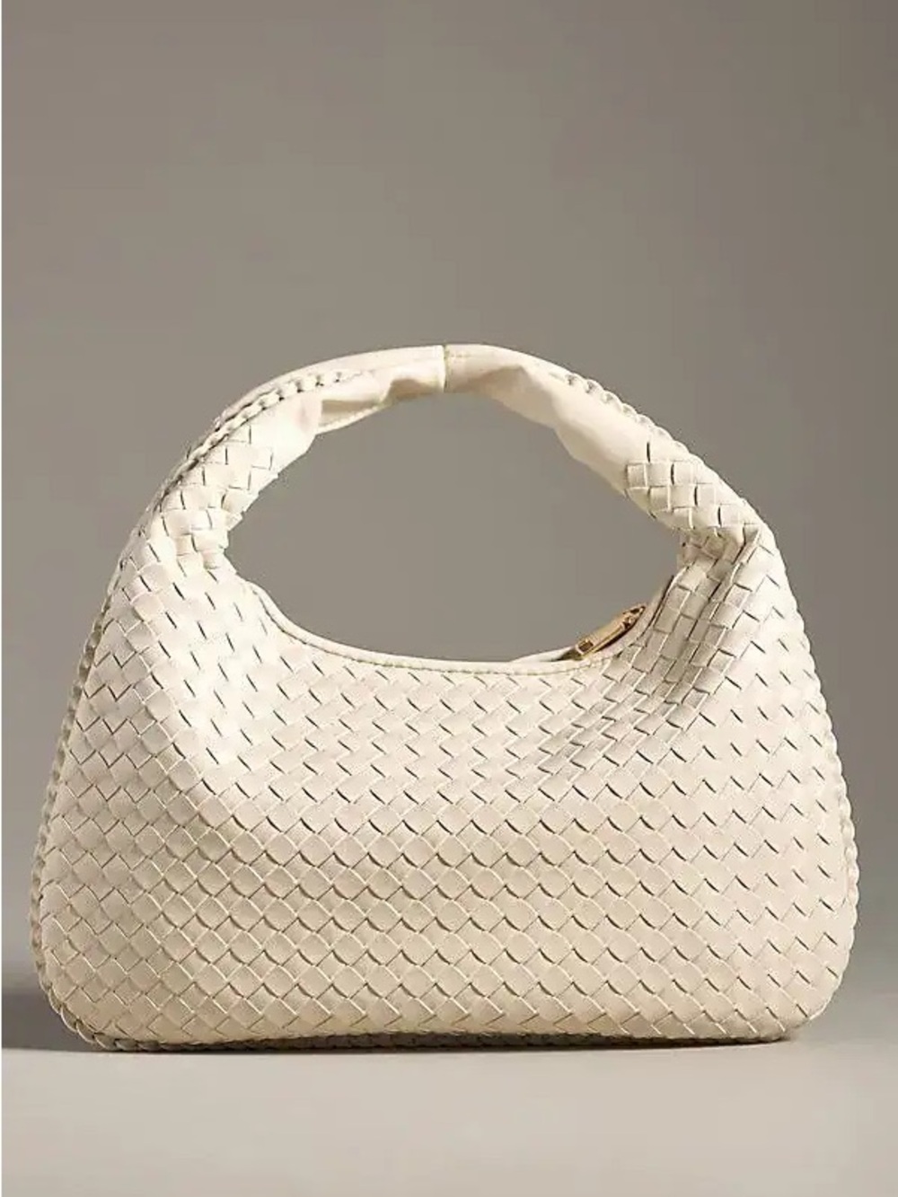 Urban Expressions leather Cream Woven Hobo Bag